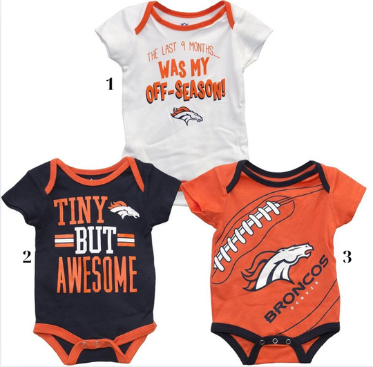 Denver Football Team Broncos Creeper Bodysuit Set Infant Baby Awesome