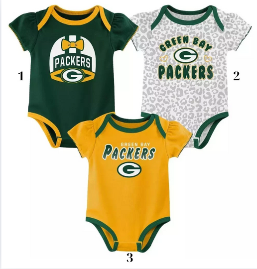 Green Bay Football Team Packers Baby Girls One-Piece Bodysuit