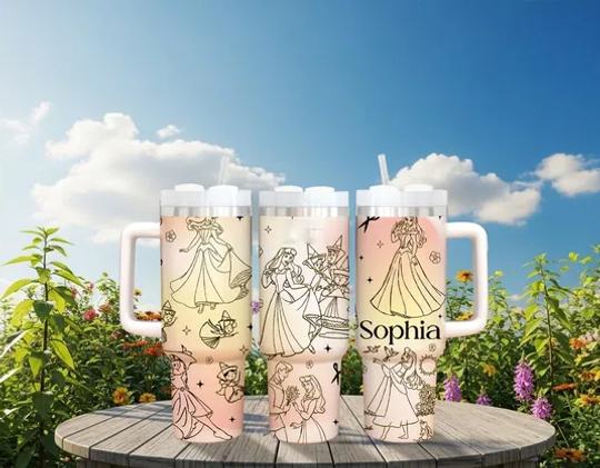 Discover Personalized Name Disney Princess Tumbler 40oz