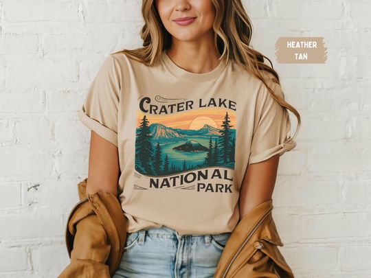 Discover Crater Lake National Park Unisex Tee Shirt, Oregon Nature Lover Gift, Outdoor Adventure Shirt, National Park Wanderlust Apparel, Hiking