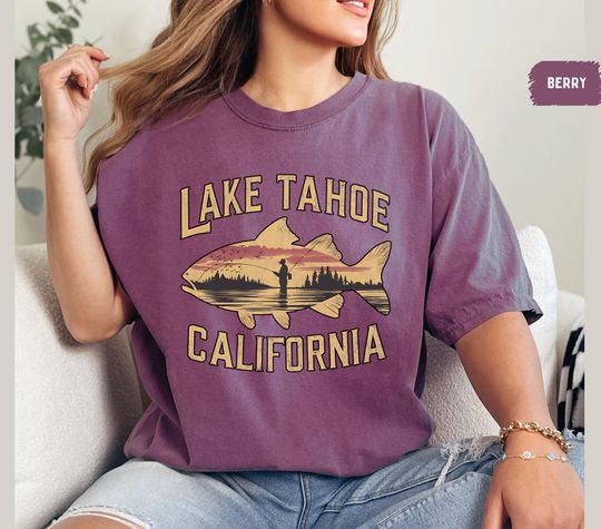 Discover Lake Tahoe Comfort Colors Shirt California Shirt Nevada gift Lake Tahoe Sweater gift Lake Life Shirt Fishing Shirt Hiking Shirt Mountain tee