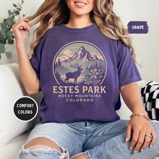 Discover Vintage Estes Park Colorado Retro T-shirt, Comfort Colors Tee, Unisex Garment-Dyed Shirt, Mountain Lover Gift, Outdoor Adventure Apparel