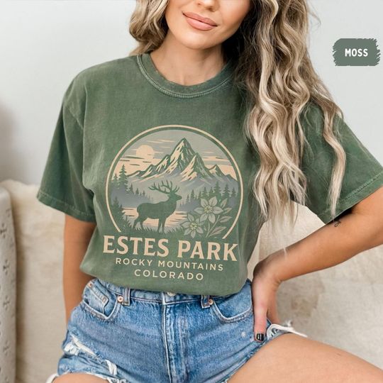 Discover Vintage Estes Park Colorado Retro T-shirt, Comfort Colors Tee, Unisex Garment-Dyed Shirt, Mountain Lover Gift, Outdoor Adventure Apparel