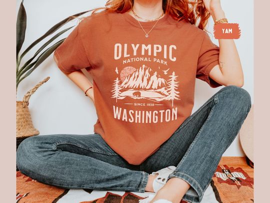 Retro Olympic National Park T-Shirt, Washington Shirt, Hiking tee, Olympic Park Family Trip, Olympic Park gift Washington Souvenir