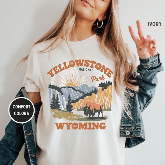 Vintage YStone National Park T-shirt, Nature Lover Wyoming tee