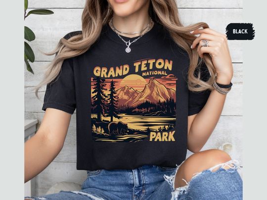 Grand Teton National Park T-Shirt, Wyoming Vintage Shirt, Wyoming tee, Grand Teton Family Trip, Grand Teton Park gifts Hiking trip