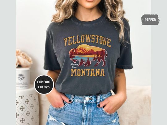 Discover YStone Bison T-Shirt, Park Souvenir Tee, Wildlife Lover Gift, Nature Lover Shirt, Adventure Apparel