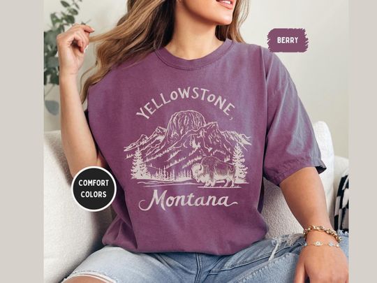 YStone Montana National Park T-Shirt, Mountain Nature Shirt, Outdoor Adventure Apparel, Parks Hiking Clothes