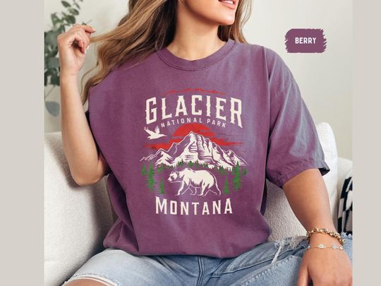 Vintage Glacier National Park T-Shirt, Montana Shirt, Glacier National Park gifts, Glacier Park Souvenir Montana tee