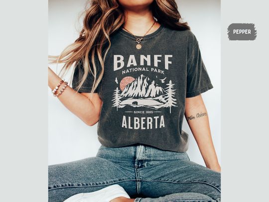 Discover Vintage Banff National Park Shirt, Banff tshirt, Banff comfort colors Canadian Rockies gift Rocky Mountains, Canada T shirt Banff Souvenir