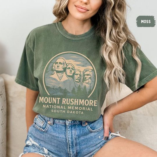 Discover Mount Rushmore South Dakota Unisex Garment-Dyed T-shirt, Comfort Colors Tee, Retro National Landmark Shirt, Soft Tee for Men and Women