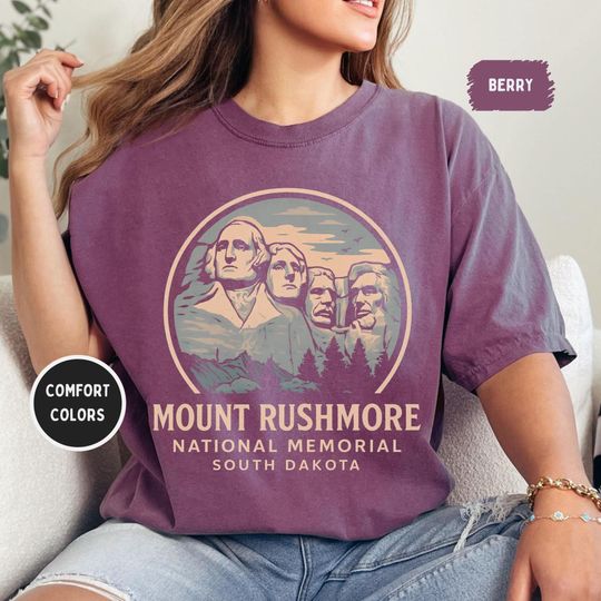 Discover Mount Rushmore South Dakota Unisex Garment-Dyed T-shirt, Comfort Colors Tee, Retro National Landmark Shirt, Soft Tee for Men and Women