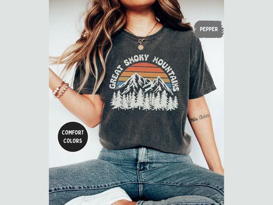 Discover Great Smoky Mountains National Park Comfort Colors T-Shirt, Nature Lover Tee, Outdoor Enthusiast Shirt, Mountain Graphic Top, Adventure