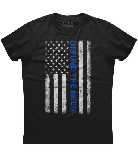 Discover Men's Thin Blue Line Patriotic T-Shirt with American Flag and Police Design