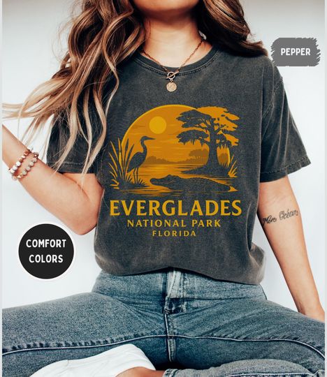 Retro Everglades National Park T-shirt, Florida Tee, Gator Vintage Tee, Nature Lover Gift, Florida trip