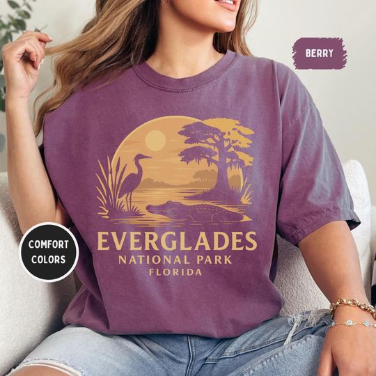 Discover Retro Everglades National Park T-shirt, Florida Comfort Colors Tee, Unisex Shirt, Gator Vintage Style Top, Nature Lover Gift, Florida trip
