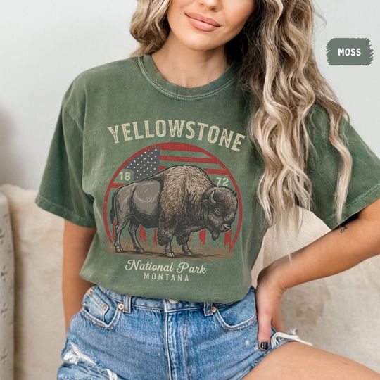 Discover Retro YStone National Park T-shirt, Vintage Comfort Colors Tee, Unisex Graphic Shirt, Gift for Nature Lover, Outdoor Apparel