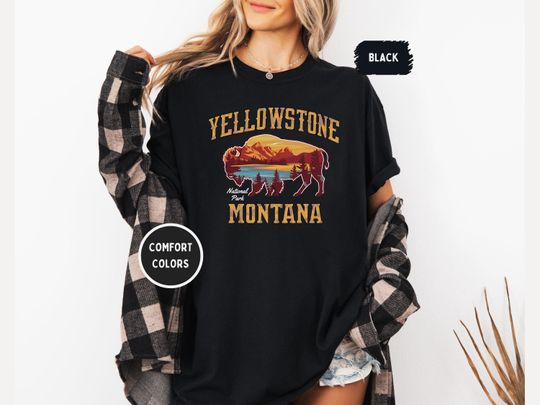 Discover YStone Bison Tshirt, Park Souvenir Tee, Wildlife Lover Gift, Nature Lover Shirt, Adventure Apparel, Comfort Colors Tee