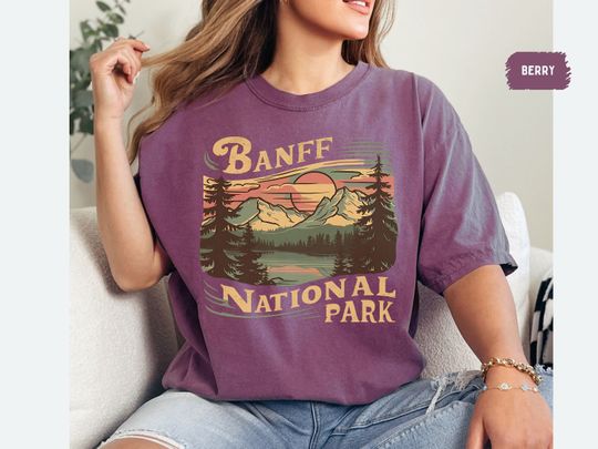 Discover Banff National Park Shirt, Vintage Banff tshirt, Banff comfort colors Canadian Rockies gift Rocky Mountains, Canada T shirt Banff Souvenir