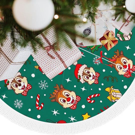 Discover Disney chip and dale Tree Skirt - disney Christmas Decor - Perfect for Disney Fans!