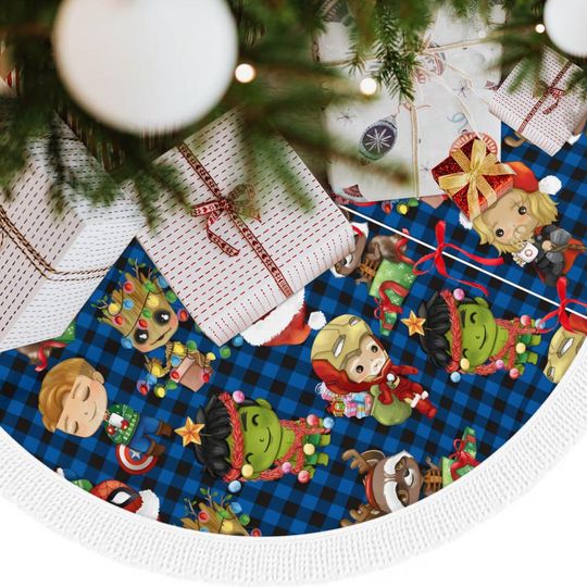 Disney avengers Tree Skirt -  iron man, hulk and captain america Christmas Decor - Perfect for Disney Fans!