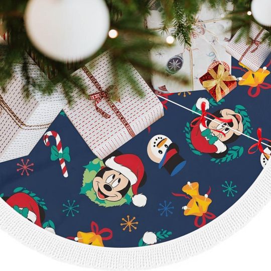 Discover Disney Christmas Tree Skirt - Mickey Mouse & Minnie Mouse Christmas Decor - Perfect for Disney Fans!