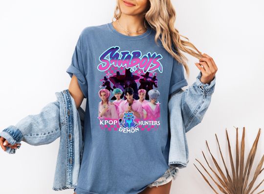 Discover Kpop Demon Hunters Shirt, Huntrix Girl T-Shirt, Kpop idol group Shirt, Mira, Rumi, Joey Shirt,Demon Hunter Merch, Gift for Huntrix fan Shirt