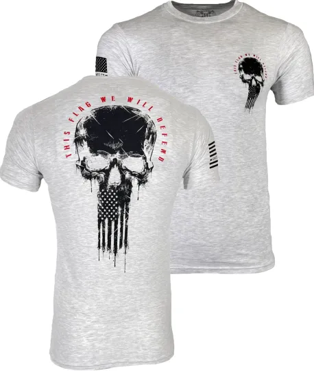 Howitzer Style Men's 3D T-Shirt Flag Skull Military Grunt