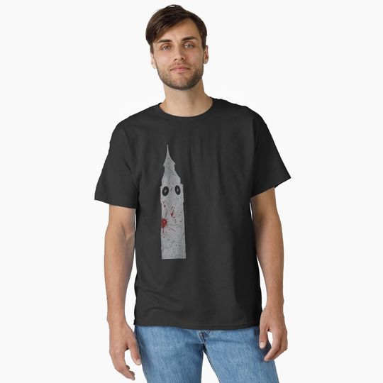 Blood Spattered Clocktower (grey) Classic T-Shirt