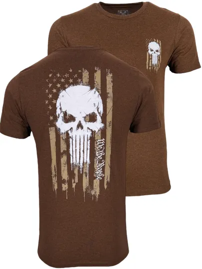 Discover Howitzer Style Men's T-Shirt Skull Flag Military Grunt