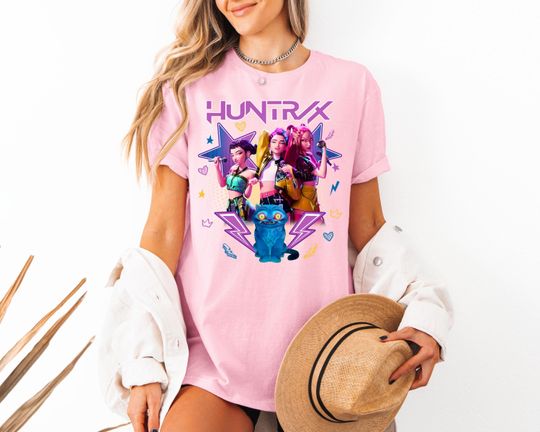 Discover Kpop Demon Hunters Shirt, Huntrix Girl T-Shirt, Kpop idol group Shirt, Mira, Rumi, Joey Shirt,Demon Hunter Merch, Gift for Huntrix fan Shirt