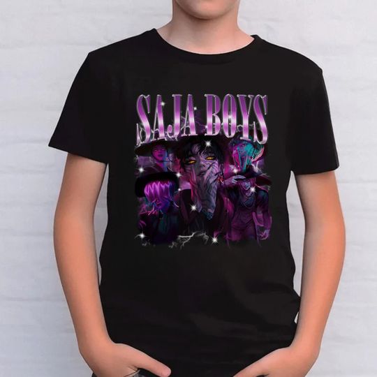 Discover Saja Boys Kids Shirt, Saja Boys Boy Band Youth Shirt, Kpop Demon Inspired Movie Shirt, Demon Hunters Merch, Kpop Shirt,Kpop Movie Lover Gift