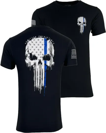 Discover Howitzer Style Men's T-Shirt Brave Blue Military Grunt Black MFG