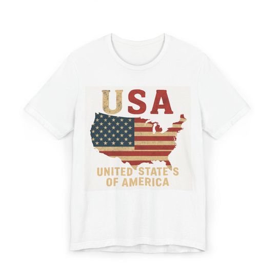 Discover Vintage USA Map Graphic T-Shirt: Unisex American Flag Tee