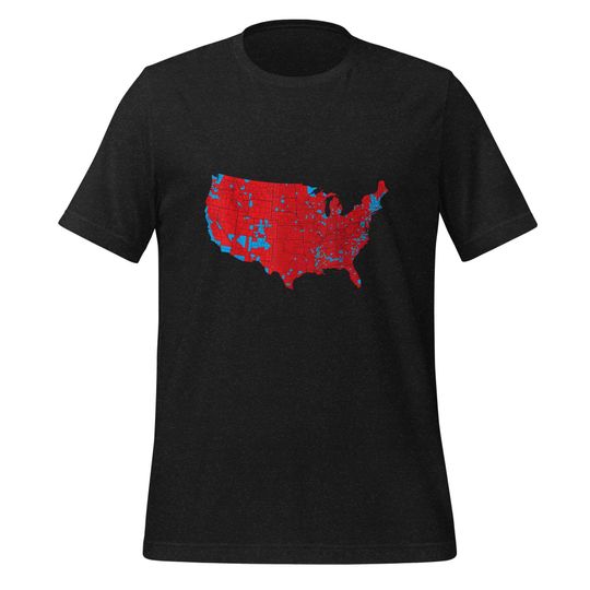 Discover 2024 Election Map T-Shirt: Red Wave USA Political Tee