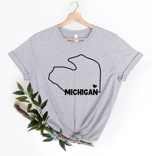 Discover Michigan State Shirt, USA States Shirt, Michigan Lover Shirt, State Shirt, USA Travel Shirt, Map Silhouette,Hometown Shirt, USA Trip Shirt