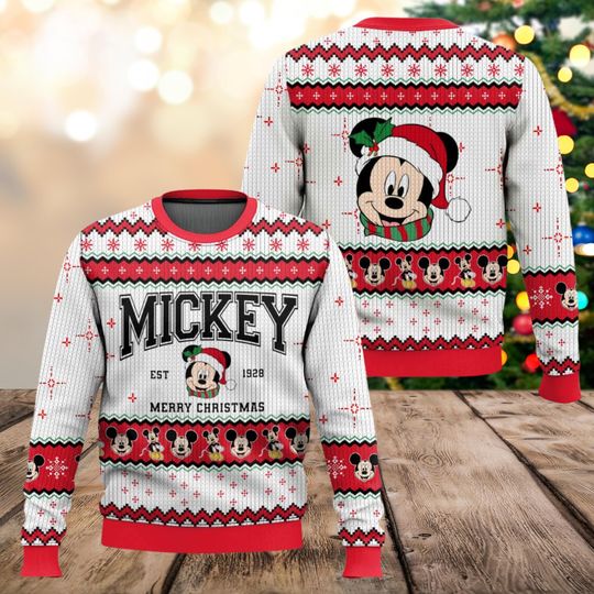 Discover Cartoon Mouse Ugly Christmas Sweater, Cute MK Mouse Shirt, WDW Trip Tee, Til The Season Sweatshirt, Merry Christmas Gift