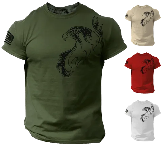Discover Eagle Flag USA Men T-Shirt Patriotic Army Style 3D T Shirt