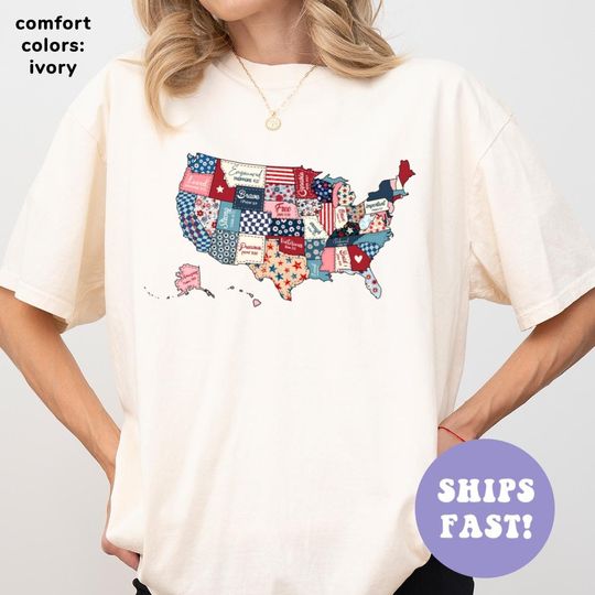 Retro USA Map Shirt, Bible Verse Shirt, 4th of July Shirt, Christian Shirt, Independence Day Shirt, Religious Mom Shirt