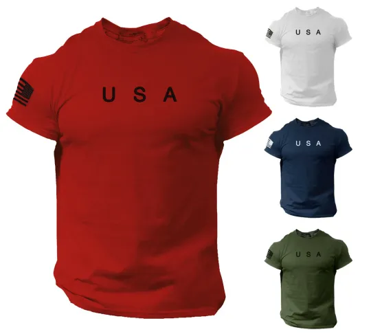Discover USA Flag Men’s 3D T-Shirt, Patriotic American Tee