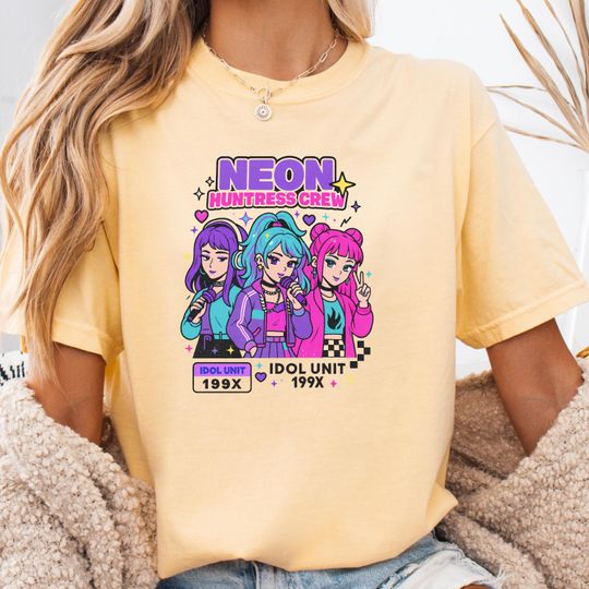 Discover Demon Hunter Merch, Gift For Kpop Fan, Comfort Colors Huntrix Girls Shirt, Mira Rumi Joey Shirt, Hunters TShirt, Kpop Shirt, Huntrix Demon