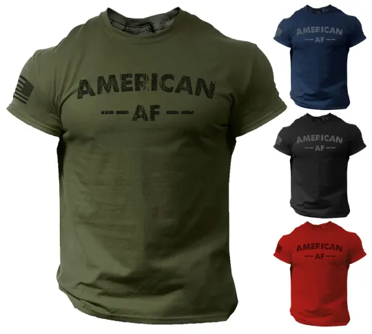 Discover American AF Patriotic USA Flag T-Shirt for Men