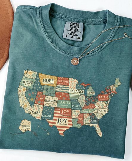 Discover Retro America USA Map Shirt, God say you are Tee, Bible Verse 4th July, USA Flag, American Girl Tee, American Flag 1776 Tee