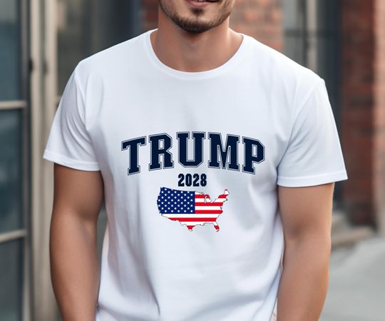 Discover Trump 2028 USA Map Shirt: Patriotic Election Tee