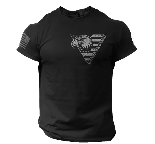Discover Men's United We Stand Patriotic Eagle T-Shirt - American Flag Military Tee