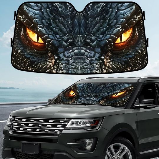 Discover Fantasy Dragon Car Sunshade, Mythical Creature Windshield Cover, Fire Dragon Auto Visor, Epic Fantasy Car Decor, Dragon Lover Car Cover