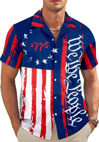 Discover Hawaiian Shirt We The People American 1776 American Flag Patriotic Memorial Day