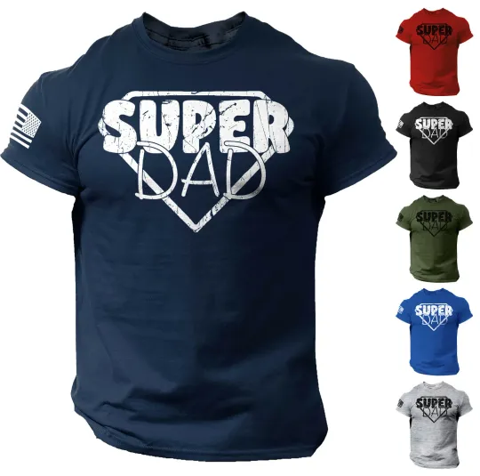 Discover Men's Fathers Day 3D T-Shirt Funny Dad Gift Super Dad Tee