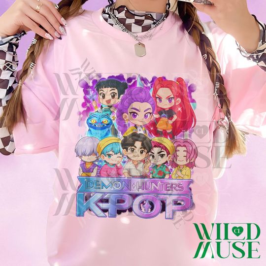Discover Kpop Demon Hunters Shirt, Kpop Huntrix Tshirt, Saja Boys Shirt, Mira, Rumi, Zoey, Jinu, Baby Saja Tee, Gift for Huntrix fans, Saja Boys Fans