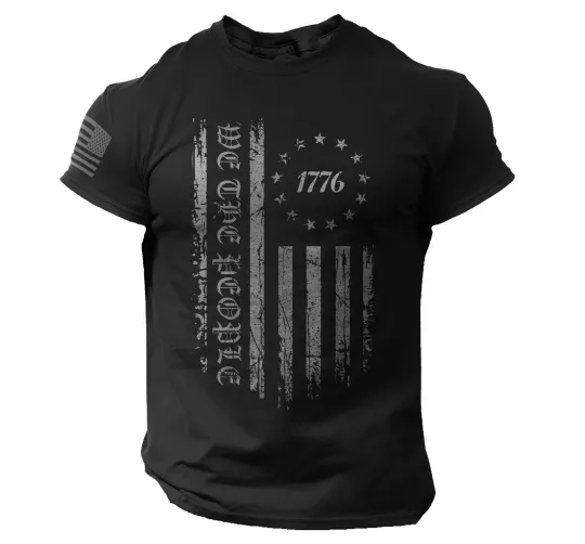 Discover We The People 1776 3D T-Shirt Black Distressed American Flag Patriotic USA